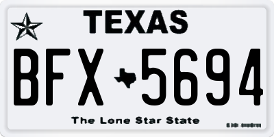TX license plate BFX5694