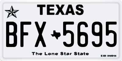 TX license plate BFX5695