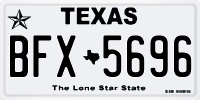 TX license plate BFX5696