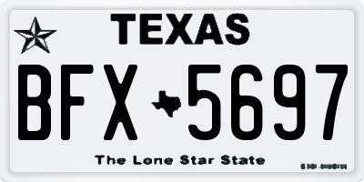 TX license plate BFX5697