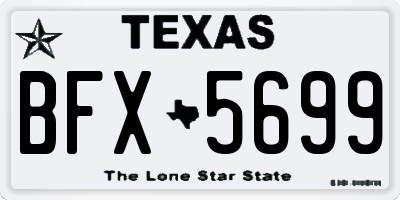 TX license plate BFX5699