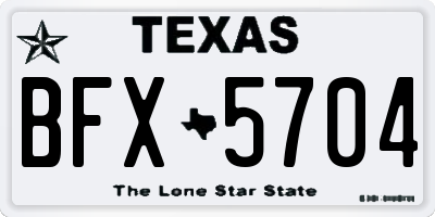 TX license plate BFX5704