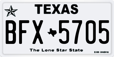 TX license plate BFX5705