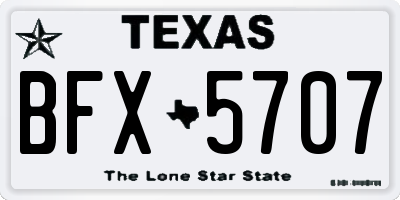 TX license plate BFX5707