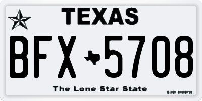 TX license plate BFX5708