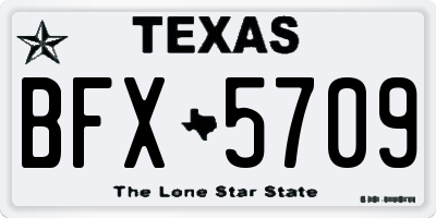 TX license plate BFX5709