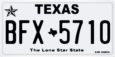 TX license plate BFX5710
