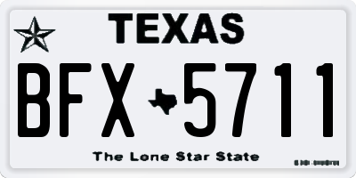 TX license plate BFX5711