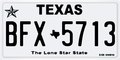 TX license plate BFX5713