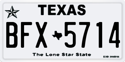 TX license plate BFX5714