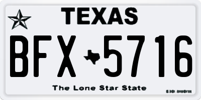 TX license plate BFX5716