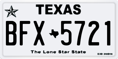 TX license plate BFX5721