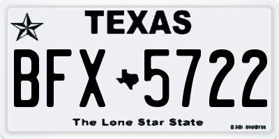 TX license plate BFX5722