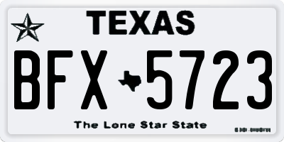 TX license plate BFX5723