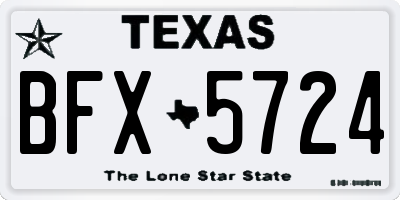 TX license plate BFX5724