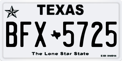 TX license plate BFX5725