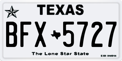 TX license plate BFX5727
