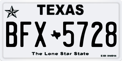 TX license plate BFX5728