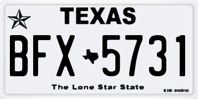 TX license plate BFX5731