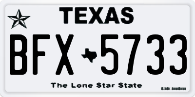 TX license plate BFX5733