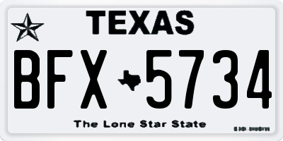 TX license plate BFX5734