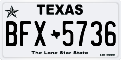 TX license plate BFX5736