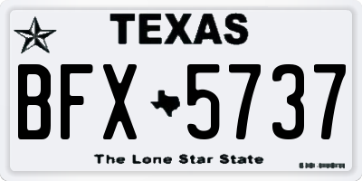 TX license plate BFX5737