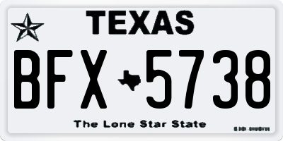 TX license plate BFX5738