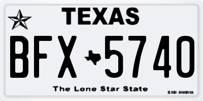TX license plate BFX5740