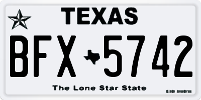 TX license plate BFX5742