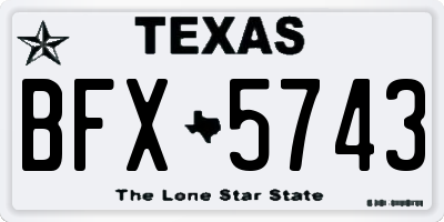 TX license plate BFX5743