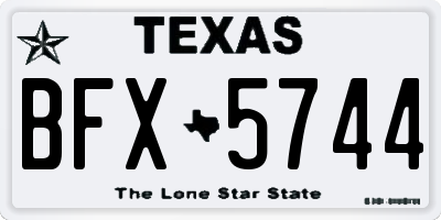 TX license plate BFX5744