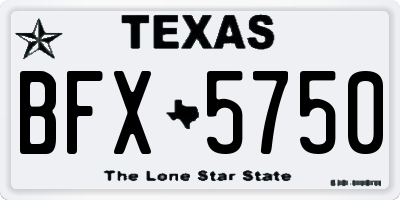 TX license plate BFX5750