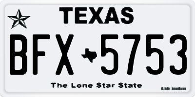 TX license plate BFX5753