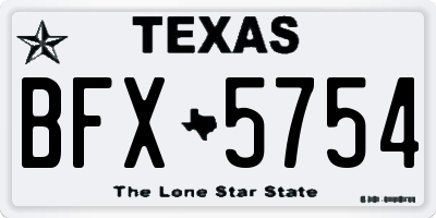 TX license plate BFX5754