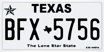 TX license plate BFX5756