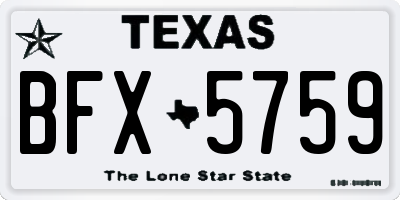 TX license plate BFX5759