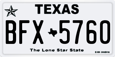 TX license plate BFX5760