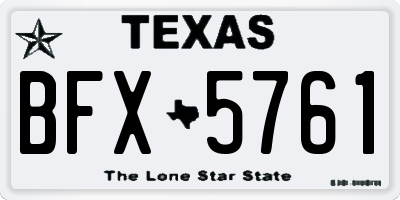 TX license plate BFX5761