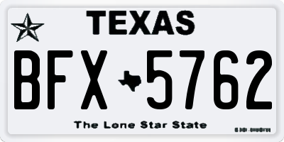 TX license plate BFX5762