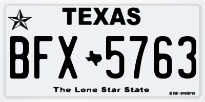 TX license plate BFX5763