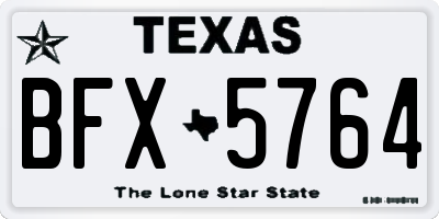TX license plate BFX5764