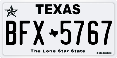 TX license plate BFX5767