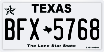 TX license plate BFX5768