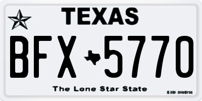 TX license plate BFX5770