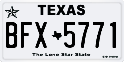 TX license plate BFX5771