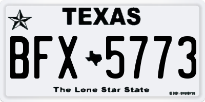 TX license plate BFX5773