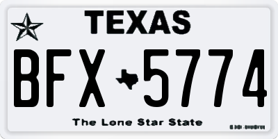 TX license plate BFX5774