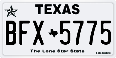 TX license plate BFX5775