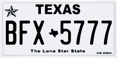 TX license plate BFX5777